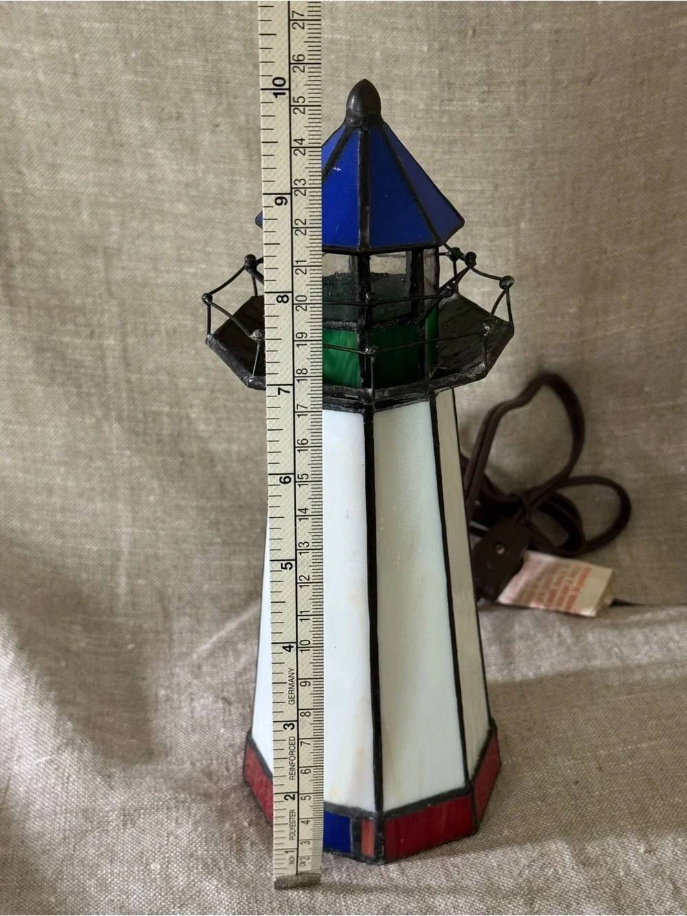 vintage stained glass lighthouse lamp - Picture 13 of 14
